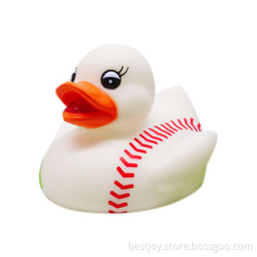 Promotional Rubber Product/Rubber Duck in Baseball-shaped, Ideal for Premiums and Gifts